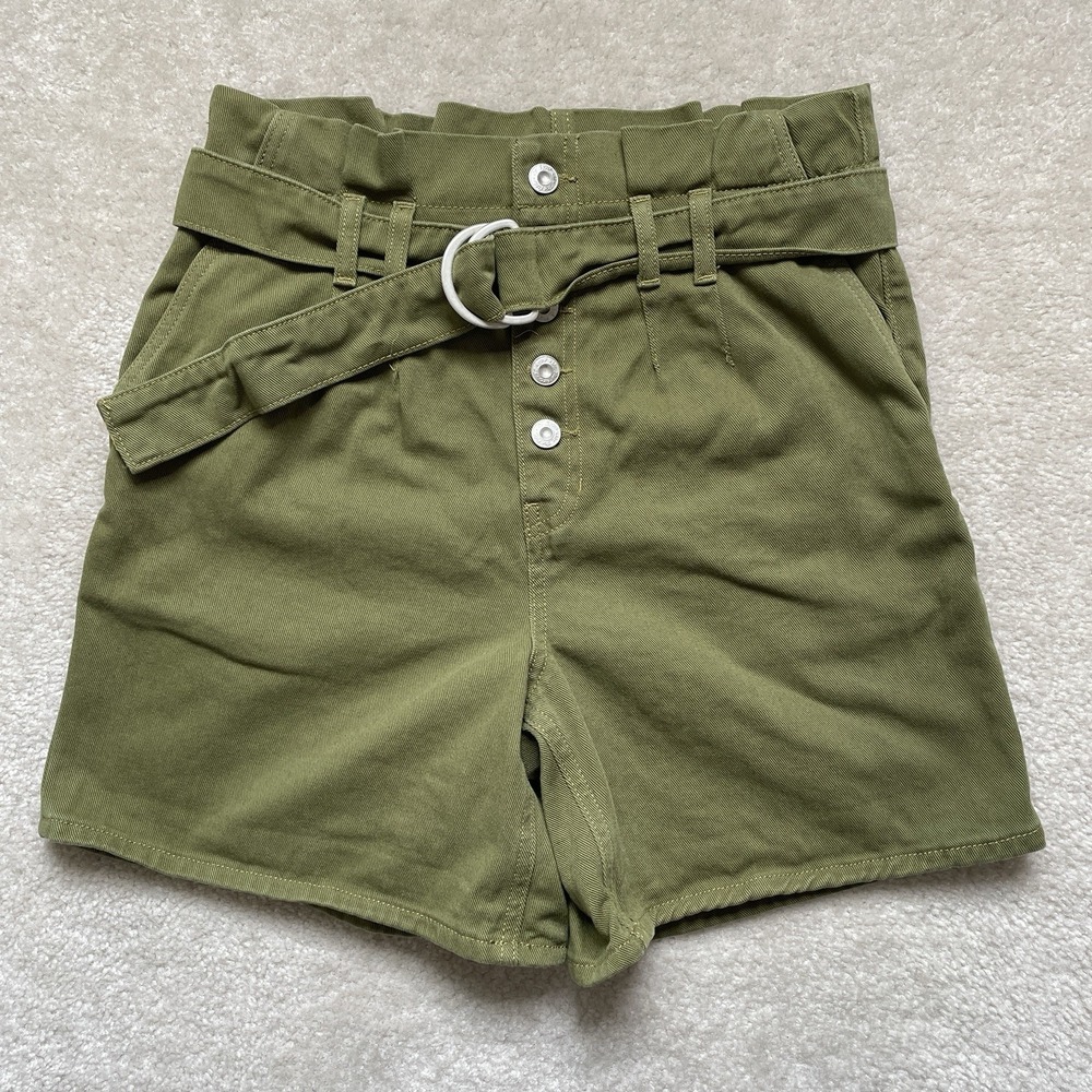 FREE PEOPLE CINDY UTILITY PAPER BAG WAIST SHORT Green Womens 2
